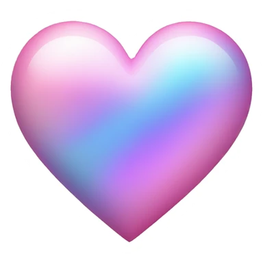 Pink and Blue iridescent heart  sticker