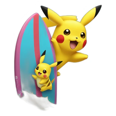 pikachu fait du surf sticker