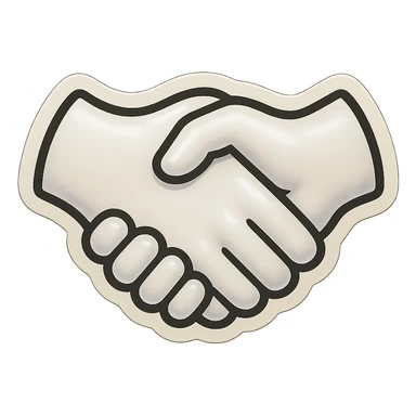 make me a white colour  handshake with white outline sticker