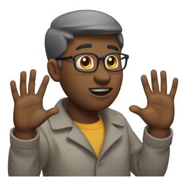 Person shrugging shoulders and arms and hands  asking why sticker