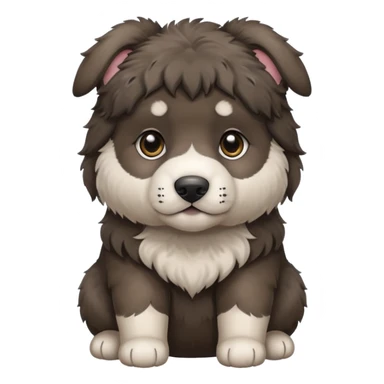 A dark-colored Caucasian Shepherd puppy with cropped ears sticker