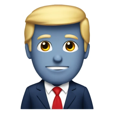 Donald Trump with navy suit and red tie  sticker
