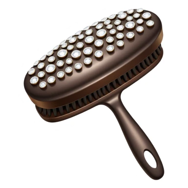 dark brown hair brush with diamonds sticker