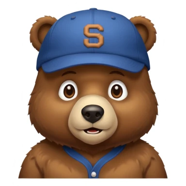 Bear wearing a baseball hat  sticker