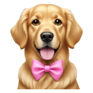 Golden retriever with pink bows in ears sticker