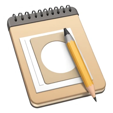 Beige notepad with pencil sticker