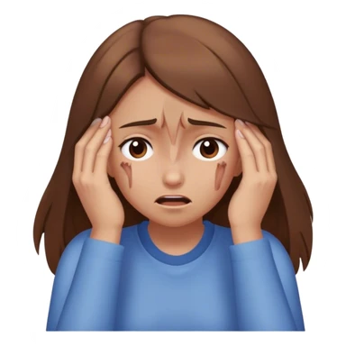 Brown haired girl with head pain sticker