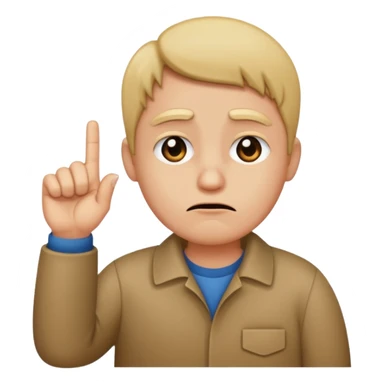 Sad face with middle left finger in disgust sticker