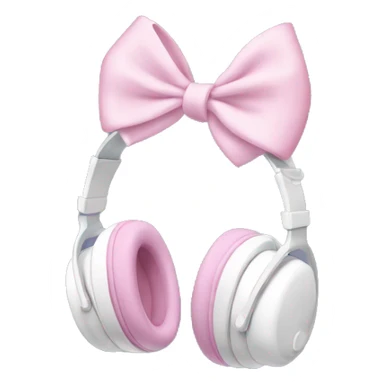 white imax headphones with light pink bows sticker