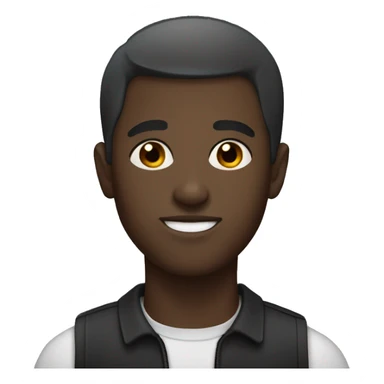 Young, dark-skinned man with short hair and black eyes sticker