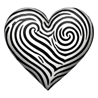 realistic zebra print heart sticker