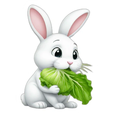 Bunny eating lettuce sticker