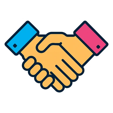 modern partnership handshake icon, branding-ready, clean and minimalistic design sticker