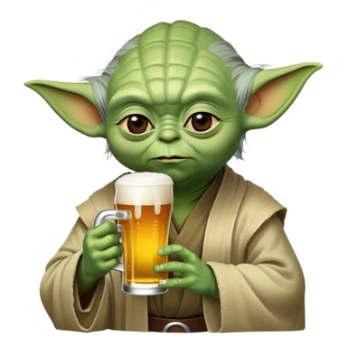 Yoda buvant une bière sticker