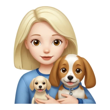 girl and her pet dog sticker
