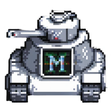 tank with the letter M written on it sticker