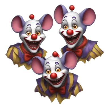 3 rats in the image of strange crazy clowns sticker