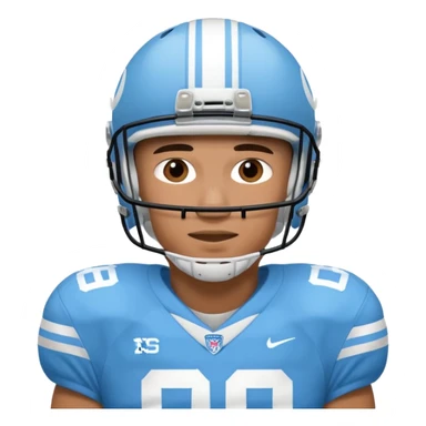 College football player in  Carolina Blue color  sticker