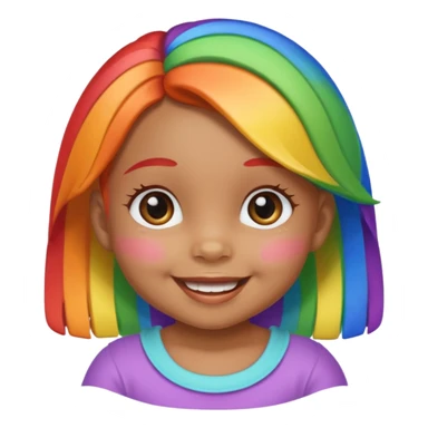 a rainbow skin baby girl sticker