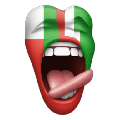 tongue out of mouth in italian flag colours sticker