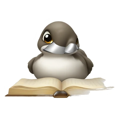 Goose studying and bored, so it dreams about cat sticker