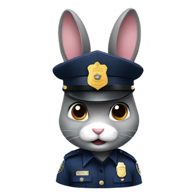 Bunny as a police officer  sticker