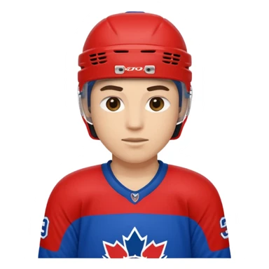 Hockey player in red and blue sticker
