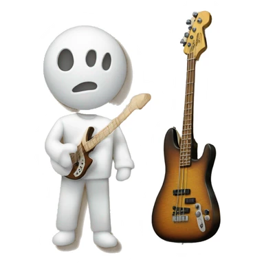 bass guitar with carton man sticker