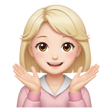 Anime girl clapping cheeks sticker