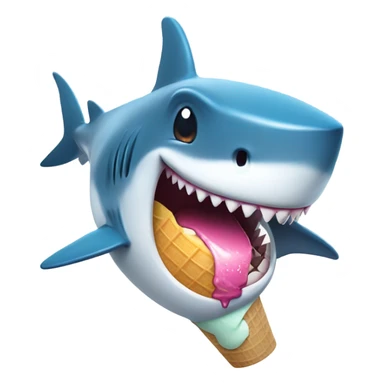 Shark with ice cream sticker