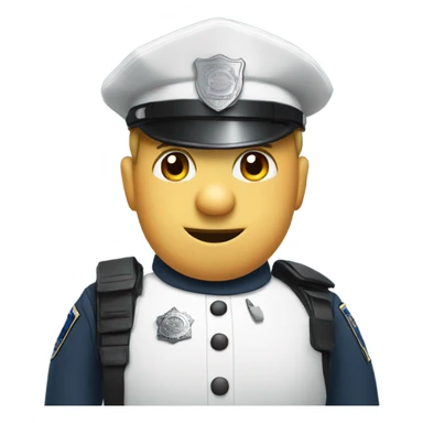 Snowman who is a police officer sticker
