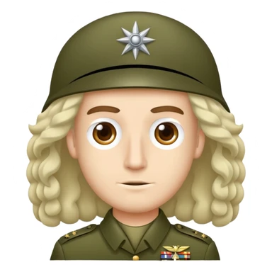 Militaire gespierde licht getinte man met krullend haar en donkere ogen  sticker