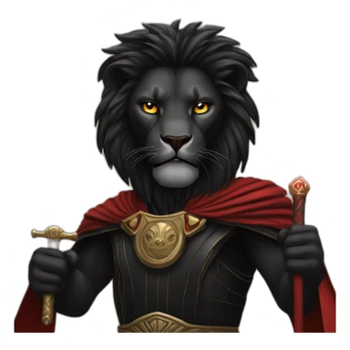 Black lion as a Sith lord sticker
