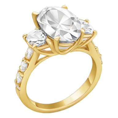 Gold oval diamond engagement ring sticker