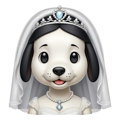 dog snoopy as a bride black ears sticker