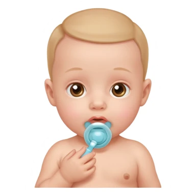 newborn with pacifier sticker