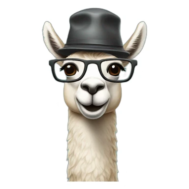llama with a cap and glasses sticker