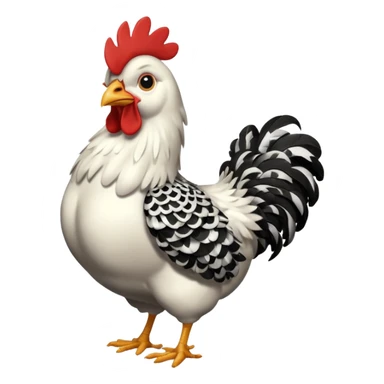 full body chicken, and every single feather have a black and white small pattern sticker