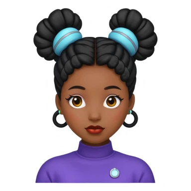 Black woman with Space buns sticker