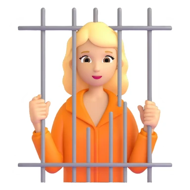 golden girl character behind jail bars sticker