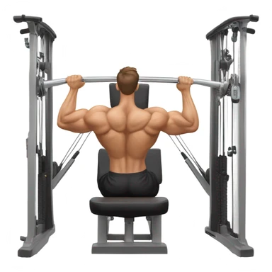 guy doing lat pulldowns on machine sticker