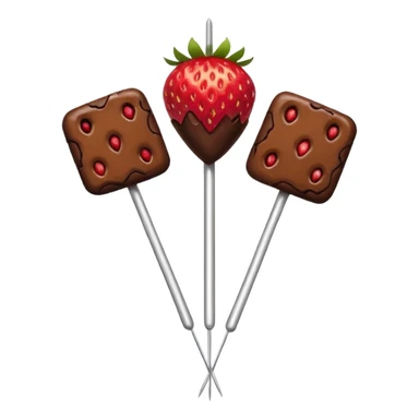 brownies and strawberries on a skewer sticker
