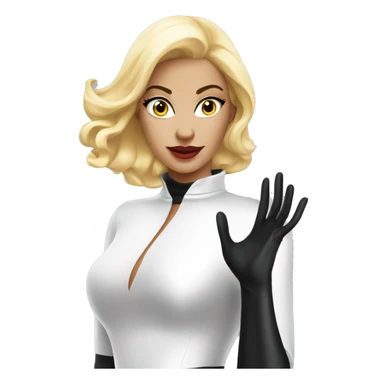 Black Latex gloves blonde elegant woman sticker