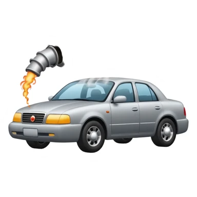 smoke coming out of a car silencer  sticker