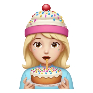 I want a girl having cake in her cake sticker