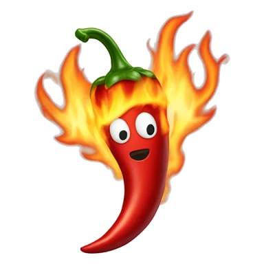 Chili pepper mixed with fire sticker