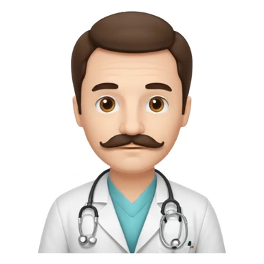 doctor with mustaches sticker