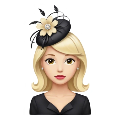 Blonde hot lady at funeral with fascinator in Face sticker