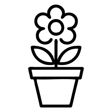 flowerpot outlined icon style sticker