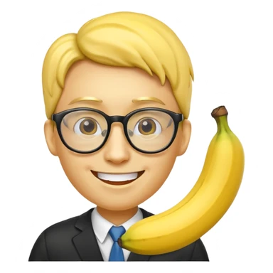 banana human with glasses sticker